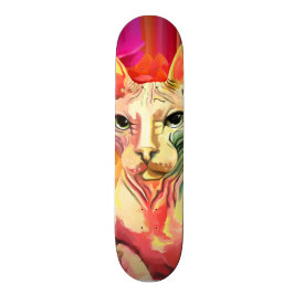 Skate Gato de Sphynx nas flores