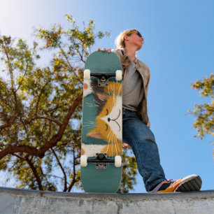 Skate Gato Engraçado Fofo Dormindo