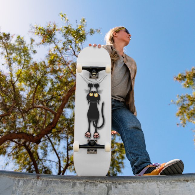 Skate Gato engraçado Personagem arranhando Tecido (Ao ar livre 1)