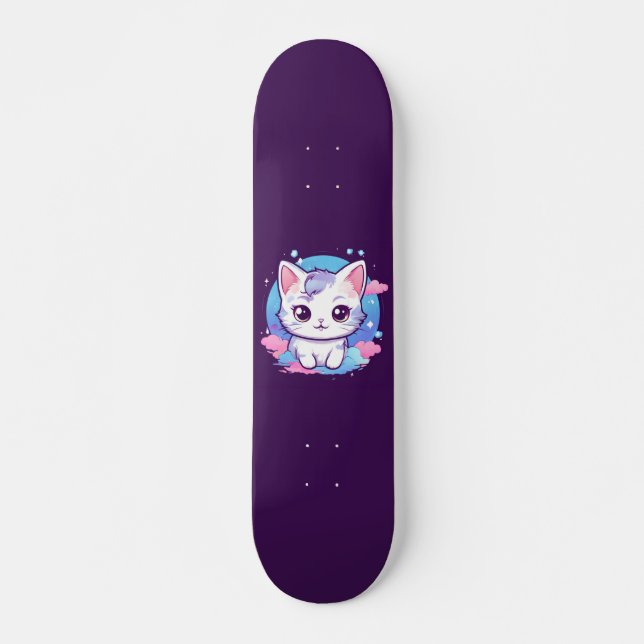 Skate Gato Kawaii Rosa (Frente)