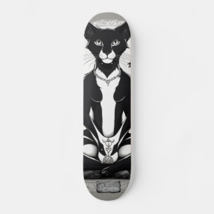 Skate Gato Místico De Ioga Atlítico Bonito: Design de sk