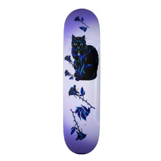 Skate Gato muito preto e rosas