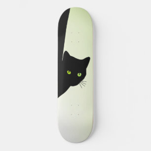 Skate Gato Negro Olhado Verde