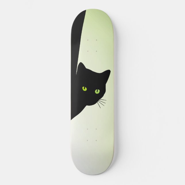 Skate Gato Negro Olhado Verde (Frente)