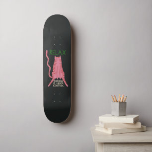 Skate Gato Rosa Relaxe Nada Está Sob Controle