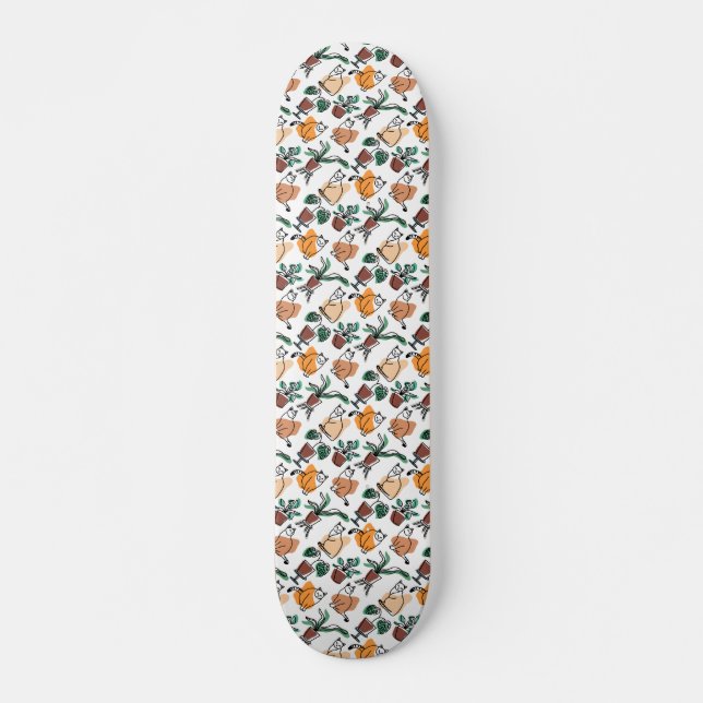 Skate Gatos e flores para desenho de linhagens (Frente)