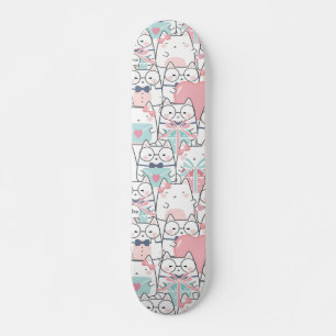 Skate Gatos Kawaii Cute com Corações