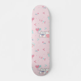 Skate Gatos Kawaii Cute com Corações