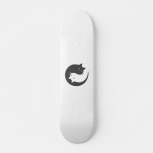 Skate Gatos yin e yang mandala - Escolher cor de fundo