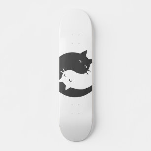 Skate Gatos yin e yang mandala - Escolher cor de fundo