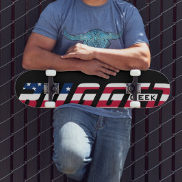 Skate geek vermelho azul-vermelho RUGGGG EUA Sinalizador