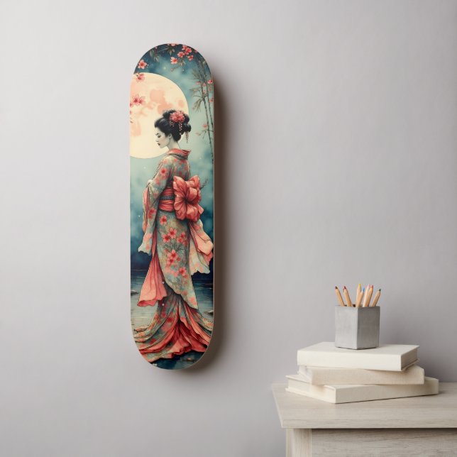 Skate Géisha Japonesa (Arte de parede)