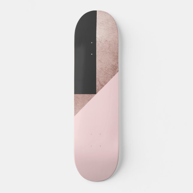 Skate Geométrica rosa-azul Dourada Rosa moderna (Frente)