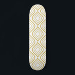 skate geométrico, branco e dourado<br><div class="desc">Padrão geométrico simples em branco e ouro</div>