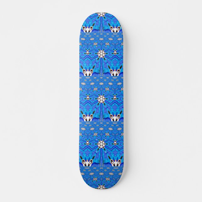 skate geométrico de grelha azul (Frente)