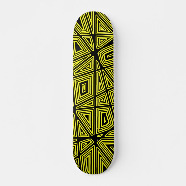 Skate Geométrico - Preto em Amarelo (Frente)