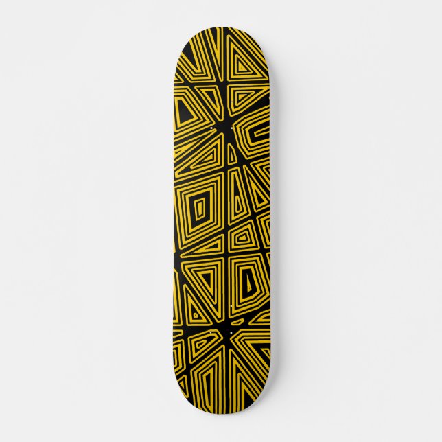 Skate Geométrico - Preto em âmbar (Frente)