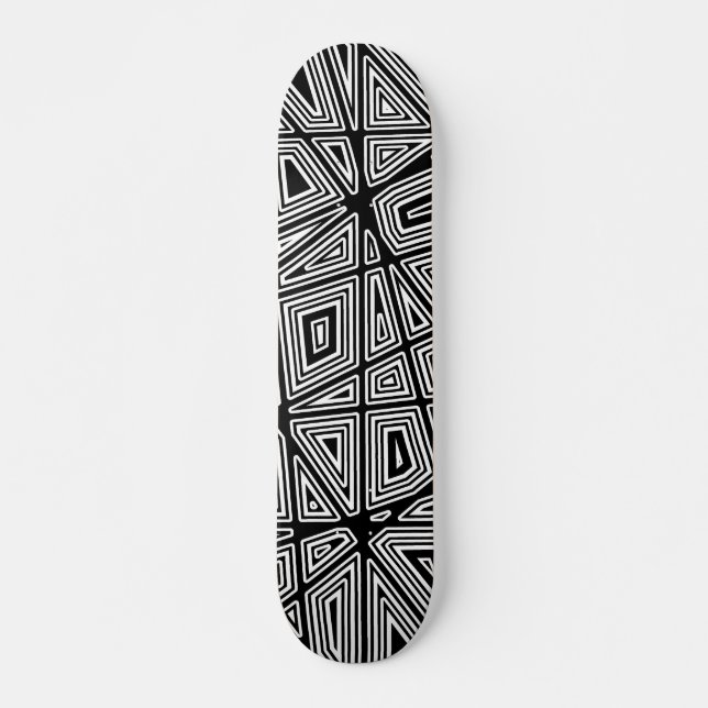Skate Geométrico - Preto em Branco (Frente)
