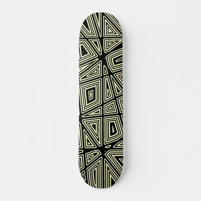 Skate Geométrico - Preto em Creme (Frente)