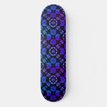Geométrico Xadrez Hippie Azul Roxo Preto