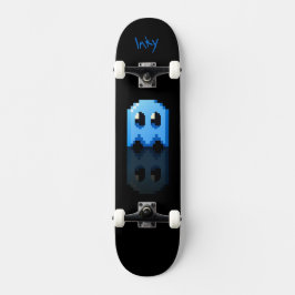 Skate ghost bleu noir nom perso Fan art Pac-Man
