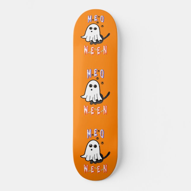 Skate Ghost Kitten 31 Cat USA Outubro Halloween (Frente)