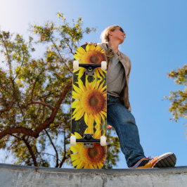 Skate Giant Sunflower, yellow flowers pattern 