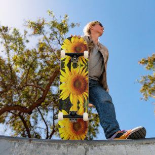 Skate Giant Sunflower, yellow flowers pattern 