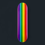 Skate Gilbert Baker Pride Flag Repetir Rainbow Stripe Sk<br><div class="desc">cores originais do orgulho com cor rosa incluído; padrão de listras repetidas; vertical</div>