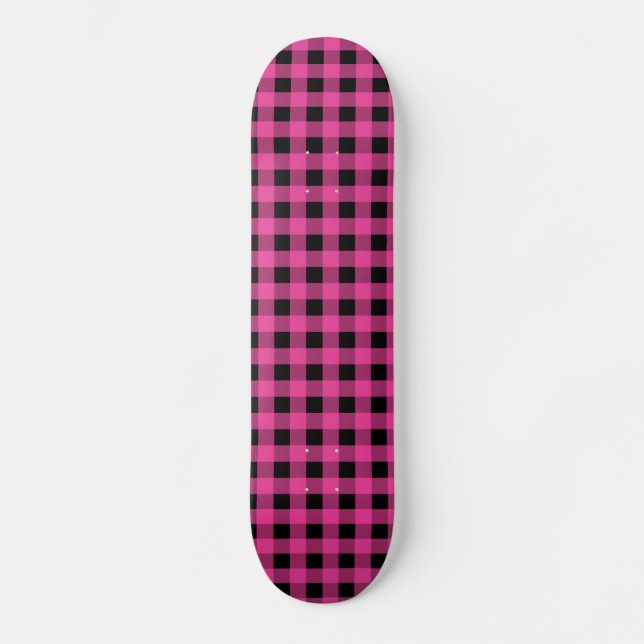 Skate Gingham Hot Pink e Black (Frente)