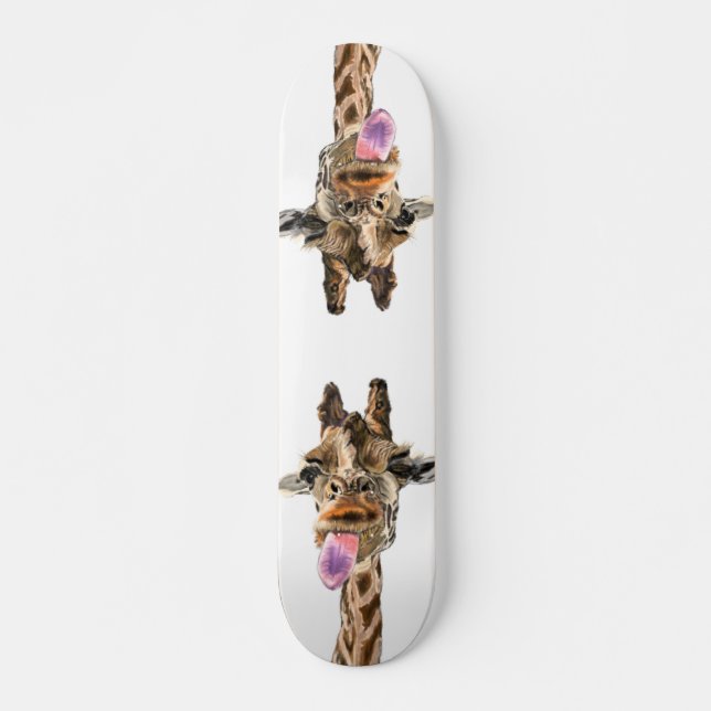 Skate Girafa Engraçada e Cartoon de Piscar os olhos  (Frente)