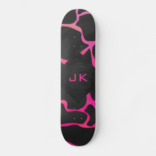 Skate Girafa, rosa quente e Impressão preto