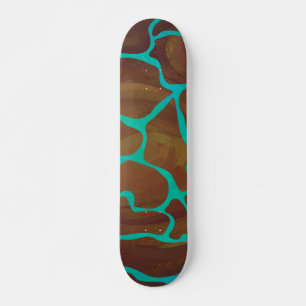 Skate Giraffe Brown e Teal Impressão