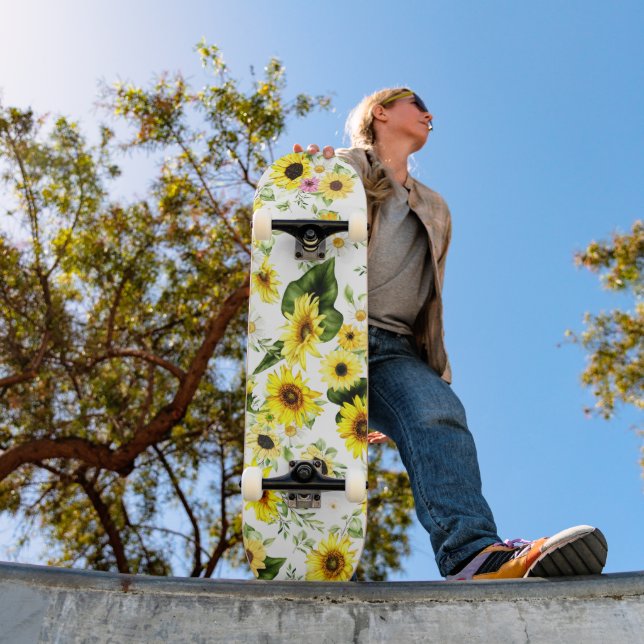 Skate Girassol Aquarela 7 (Ao ar livre 1)