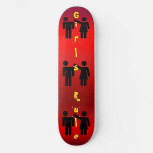 Skate Girls Rule fun silhouette on pink