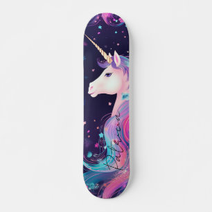 Skate Girly Glitter Unicorn Rainbow Colors