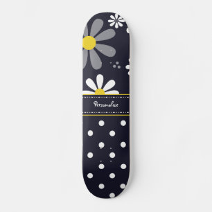 Skate Girly Mod Daisies e Bolinhas com nome