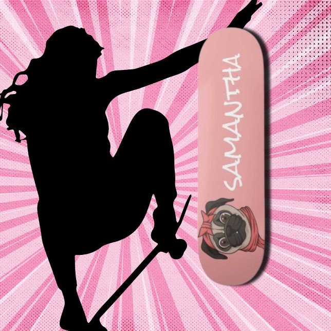 Skate Girly Pink Engraçado (Original and best online Zazzle skateboard shop- Urban Warrior)