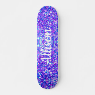 Skate Girly Purple Faux Glitter Nome Personalizado