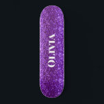 Skate Girly Purple Glitter Glam Bling Modern<br><div class="desc">Bonito conselho de skate para aquela menina.  Tão legal para toda aquela patinação.</div>