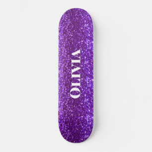 Skate Girly Purple Glitter Glam Bling Modern