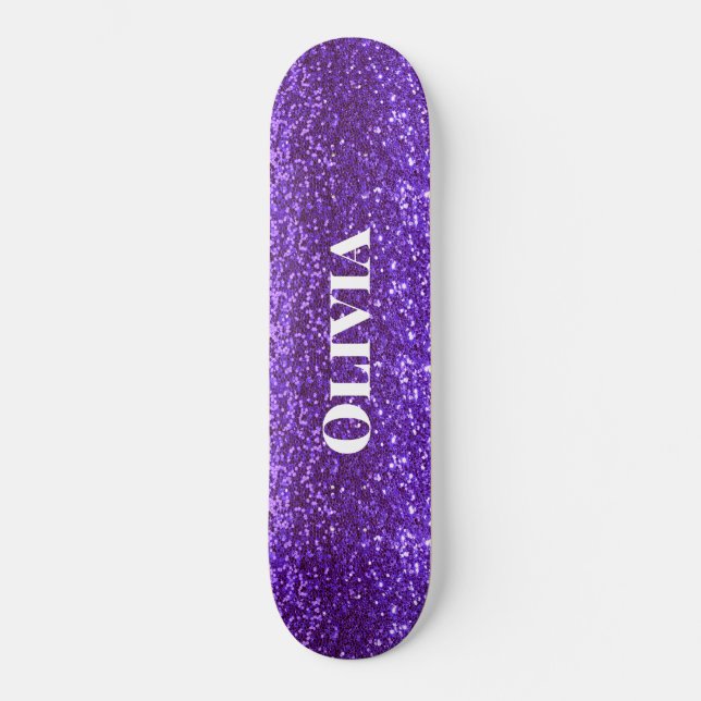 Skate Girly Purple Glitter Glam Bling Modern (Frente)