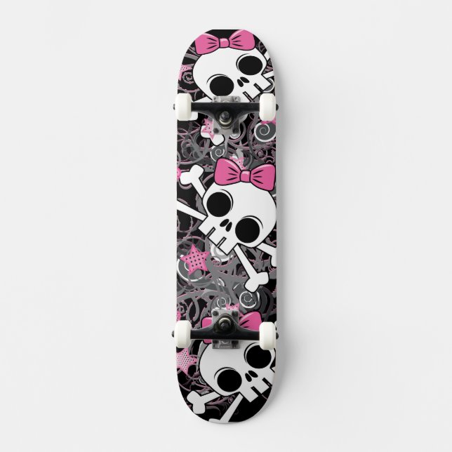 Skate Girly Skull e Crossbones (Frente)