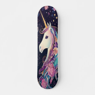 Skate Girly Unicorn Rainbow Colors Floral