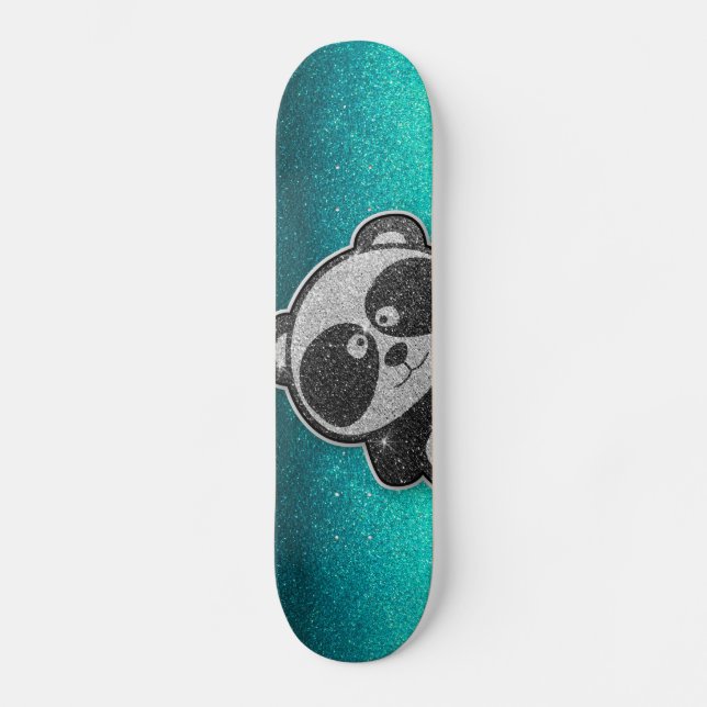 Skate Glitter Azul Esmagador Preto Panda Esbranquiçada (Frente)
