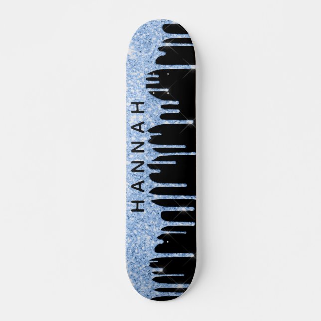 Skate Glitter Blue Drives Personalizados Black (Frente)