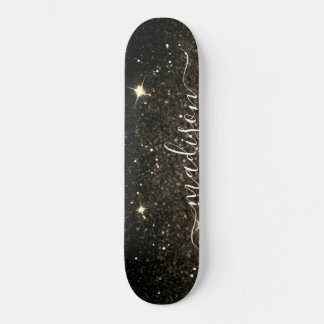 Skate Glitter de brilho preto e Dourado personalizado