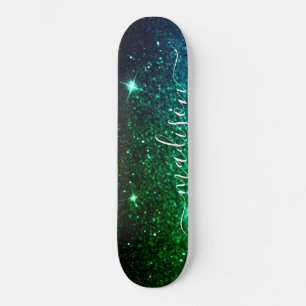 Skate Glitter de brilho verde esmeralda personalizado