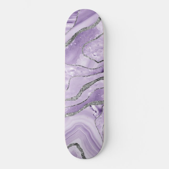 Skate Glitter de Prata de Agato de lavanda nº 1 (Frente)