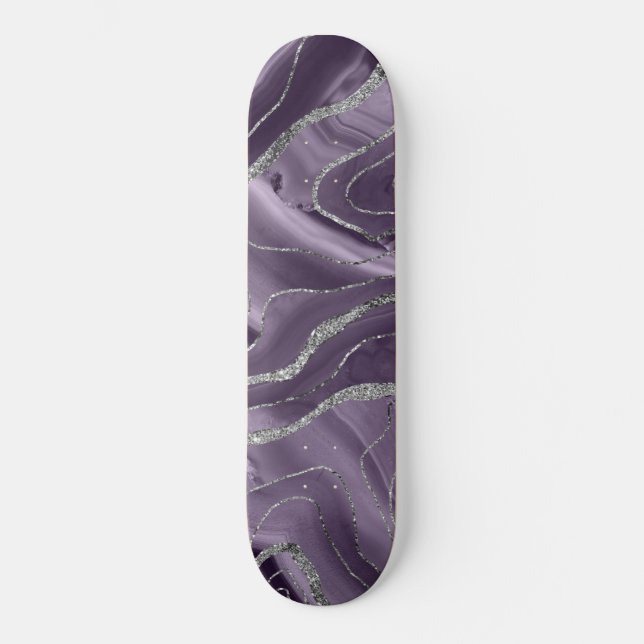 Skate Glitter de Prata de Agato de lavanda nº 1 (Frente)